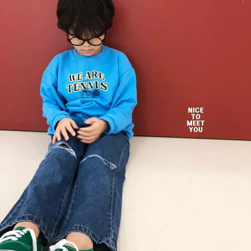 Nice To Meet You - Korean Children Fashion - #childrensboutique - Tennis Sweatshirt - 8