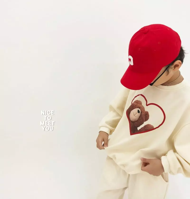Nice To Meet You - Korean Children Fashion - #designkidswear - Heart Bear Sweatshirt - 10