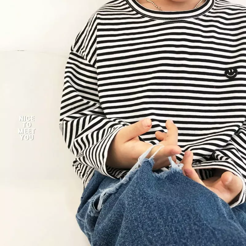 Nice To Meet You - Korean Children Fashion - #designkidswear - Smile Stripes Tee - 7