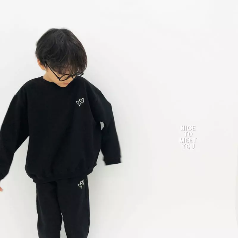 Nice To Meet You - Korean Children Fashion - #fashionkids - Double Heart Top Bottom Set