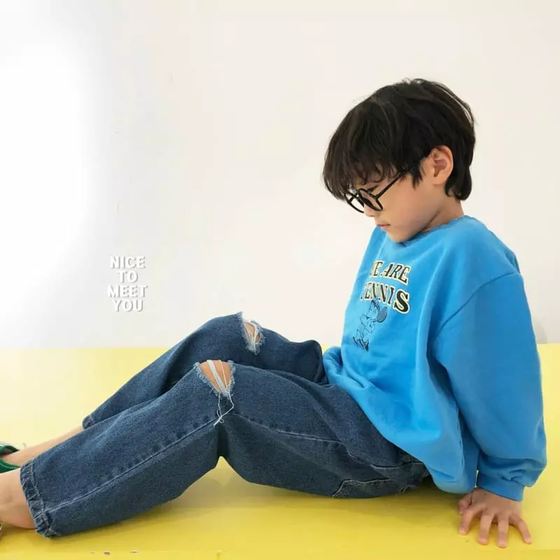 Nice To Meet You - Korean Children Fashion - #fashionkids - Tennis Sweatshirt - 11