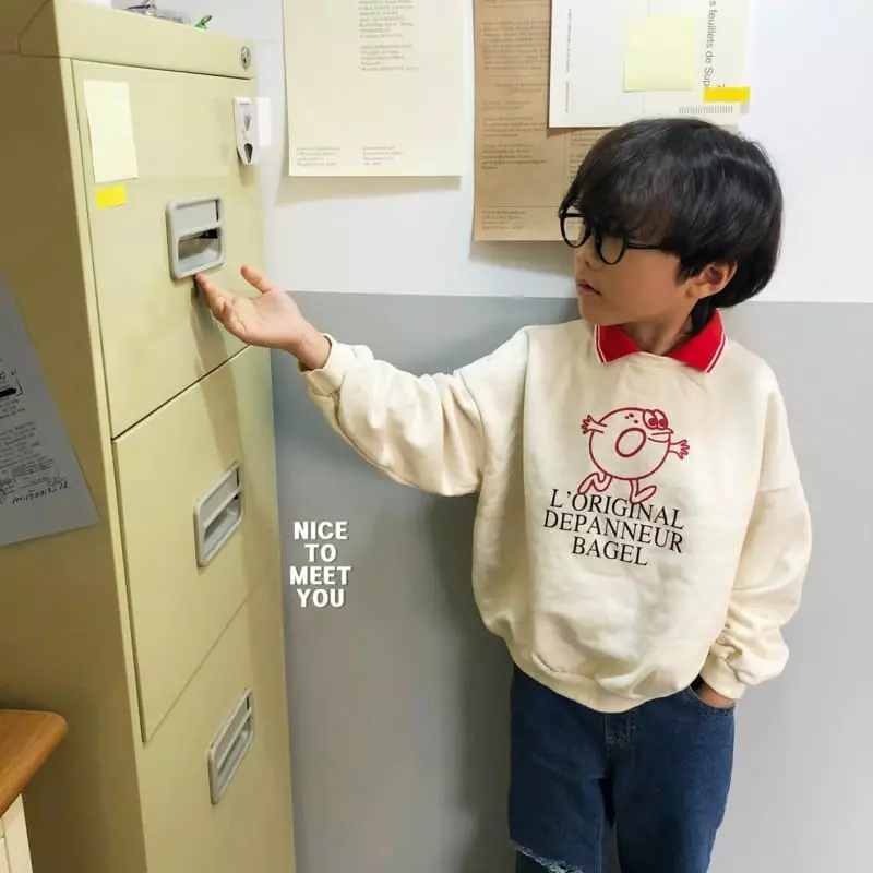 Nice To Meet You - Korean Children Fashion - #fashionkids - Bagle Sweatshirt - 10