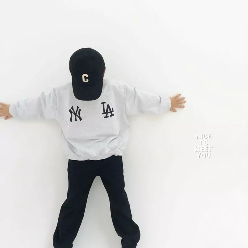 Nice To Meet You - Korean Children Fashion - #kidsshorts - LA Sweatshirt - 6