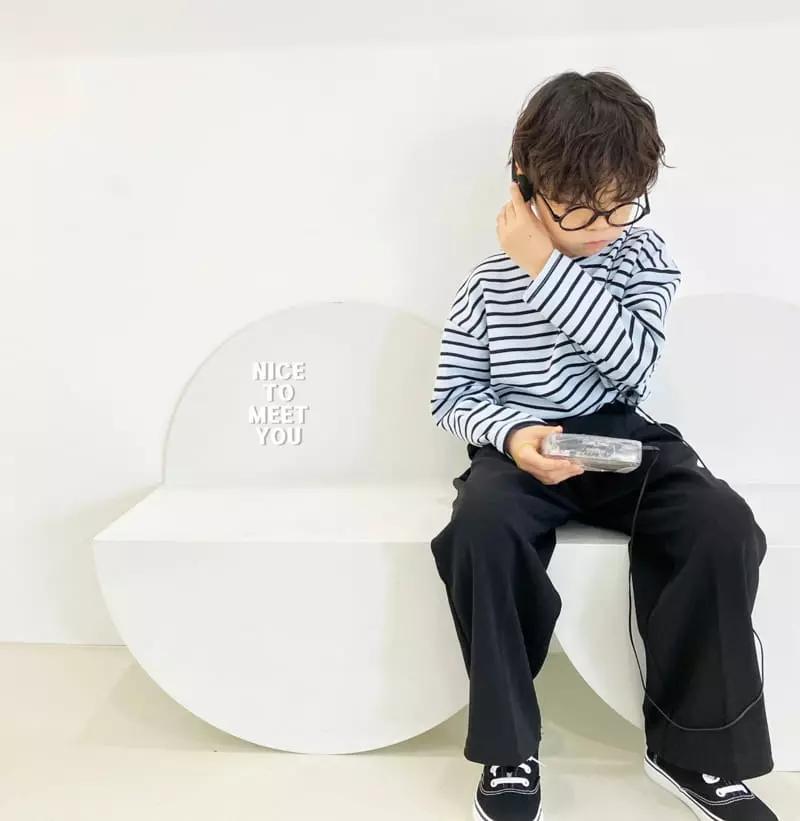 Nice To Meet You - Korean Children Fashion - #kidsshorts - Kind Stripes Tee - 2