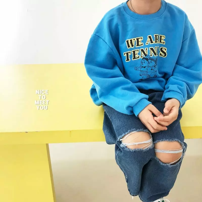 Nice To Meet You - Korean Children Fashion - #kidsshorts - Tennis Sweatshirt - 12