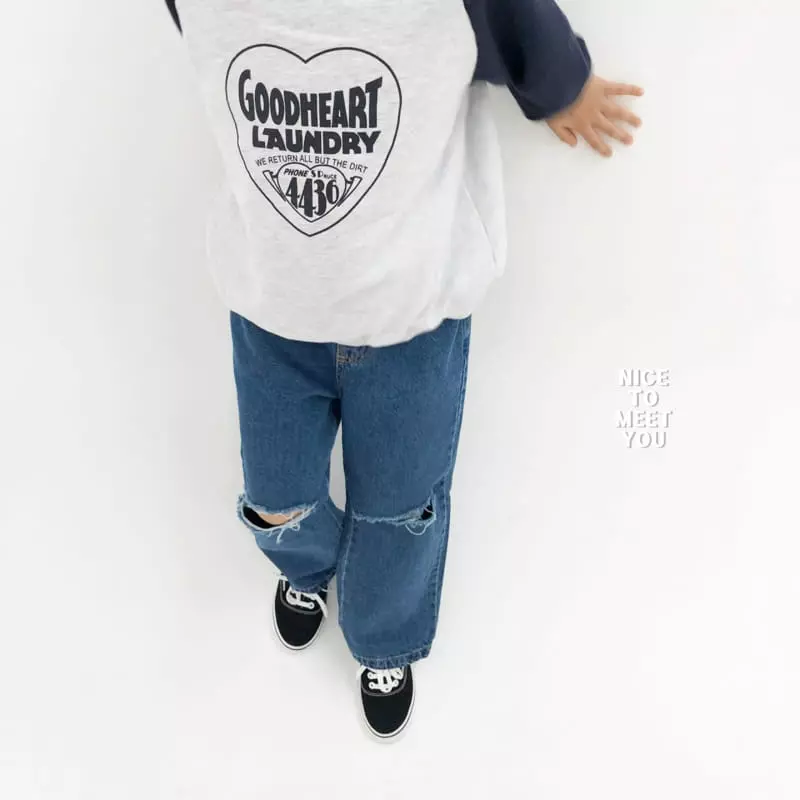 Nice To Meet You - Korean Children Fashion - #kidsstore - Good Heart Raglan Sweatshirt - 6