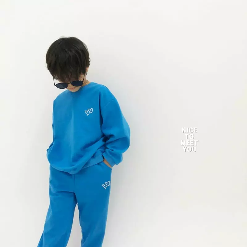 Nice To Meet You - Korean Children Fashion - #kidsstore - Double Heart Top Bottom Set - 4