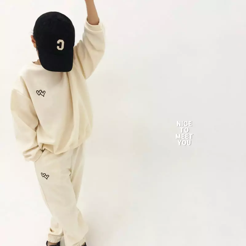Nice To Meet You - Korean Children Fashion - #magicofchildhood - Double Heart Top Bottom Set - 7