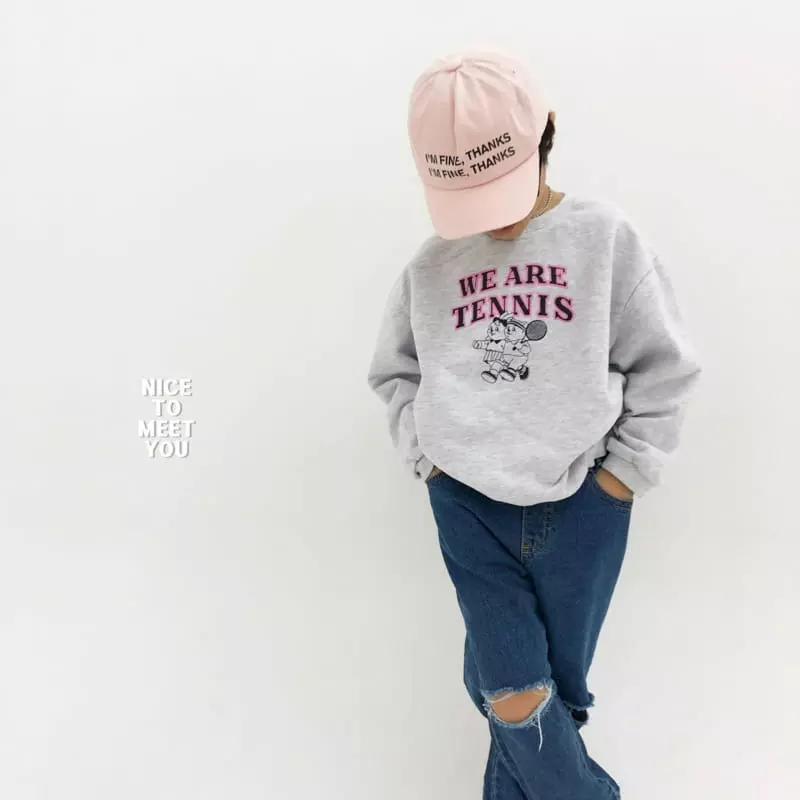 Nice To Meet You - Korean Children Fashion - #magicofchildhood - Tennis Sweatshirt