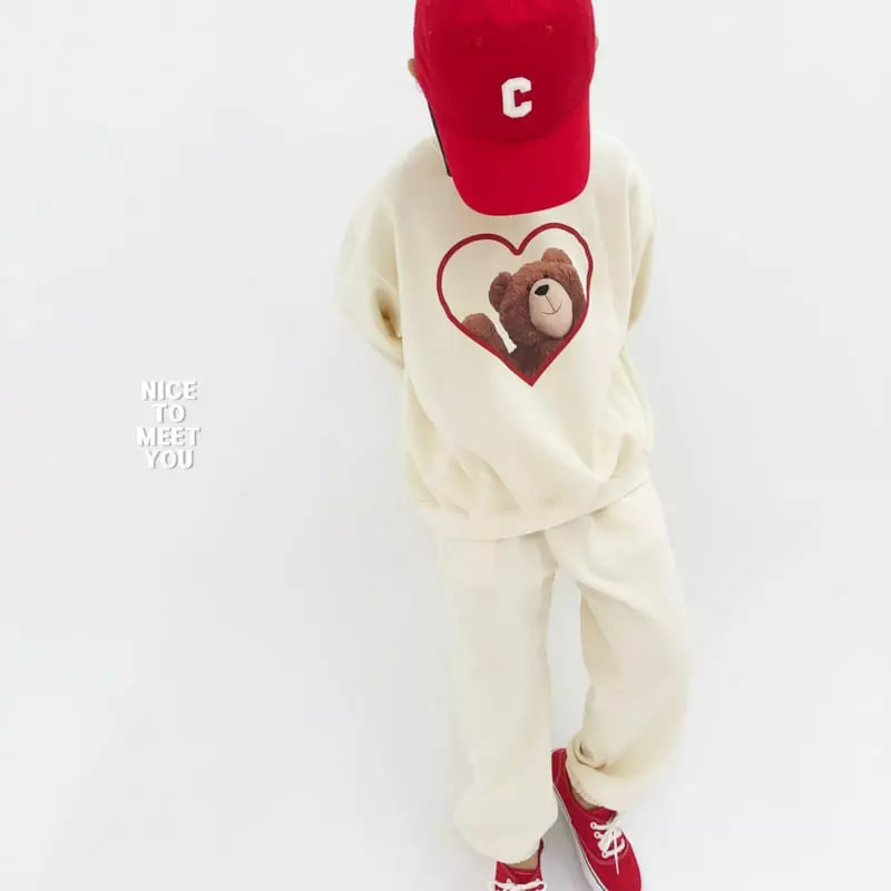 Nice To Meet You - Korean Children Fashion - #minifashionista - Heart Bear Sweatshirt - 3