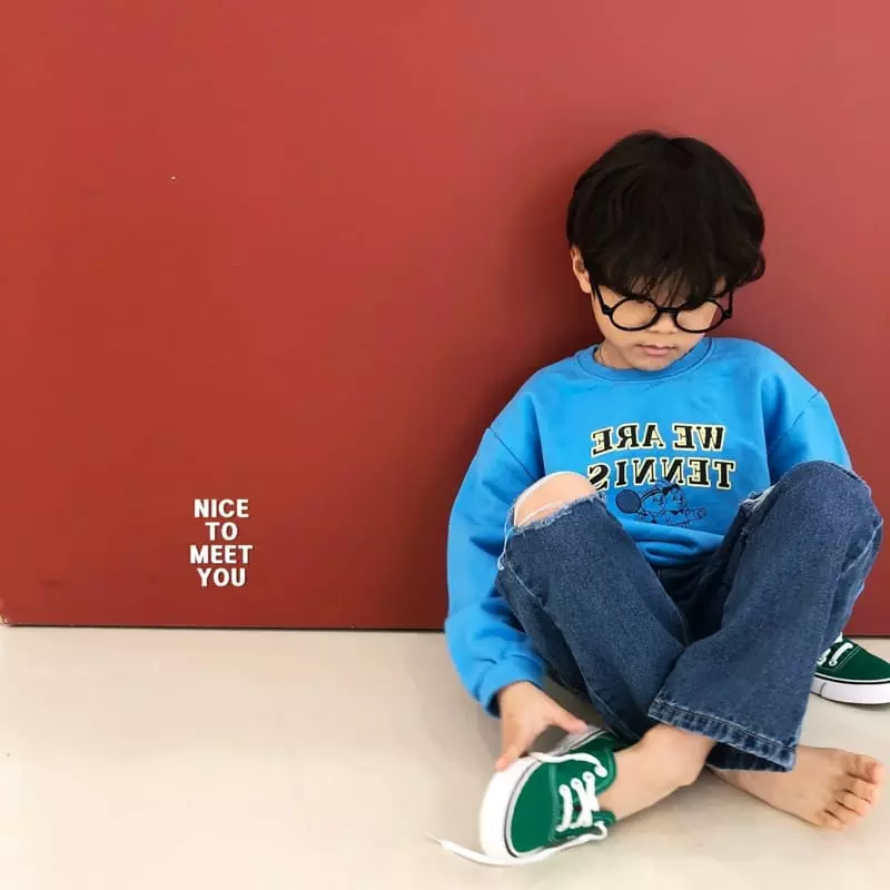 Nice To Meet You - Korean Children Fashion - #minifashionista - Tennis Sweatshirt - 2