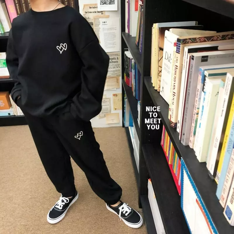 Nice To Meet You - Korean Children Fashion - #prettylittlegirls - Double Heart Top Bottom Set - 9