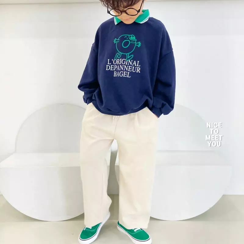 Nice To Meet You - Korean Children Fashion - #prettylittlegirls - Bagle Sweatshirt - 2