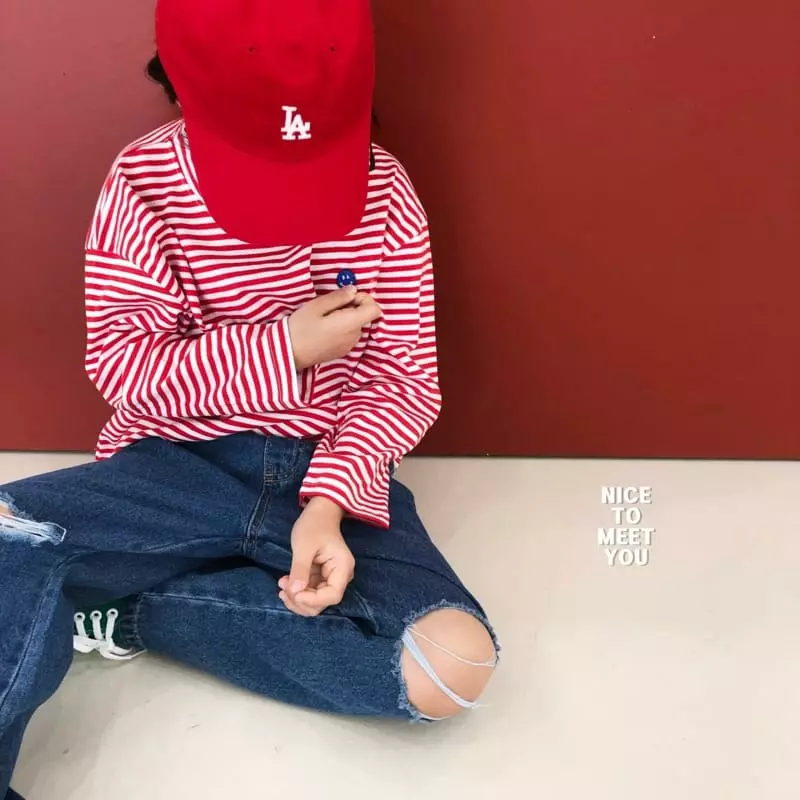 Nice To Meet You - Korean Children Fashion - #prettylittlegirls - Smile Stripes Tee