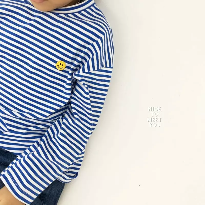 Nice To Meet You - Korean Children Fashion - #toddlerclothing - Smile Stripes Tee - 4