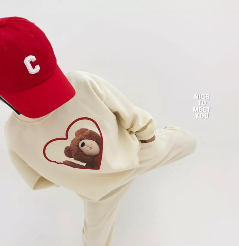 Nice To Meet You - Korean Children Fashion - #todddlerfashion - Heart Bear Sweatshirt - 5