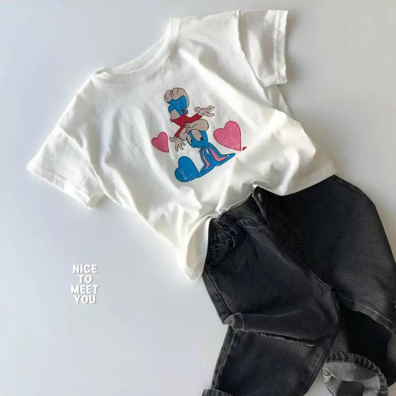 Nice To Meet You - Korean Children Fashion - #toddlerclothing - Rabbit Tee - 8