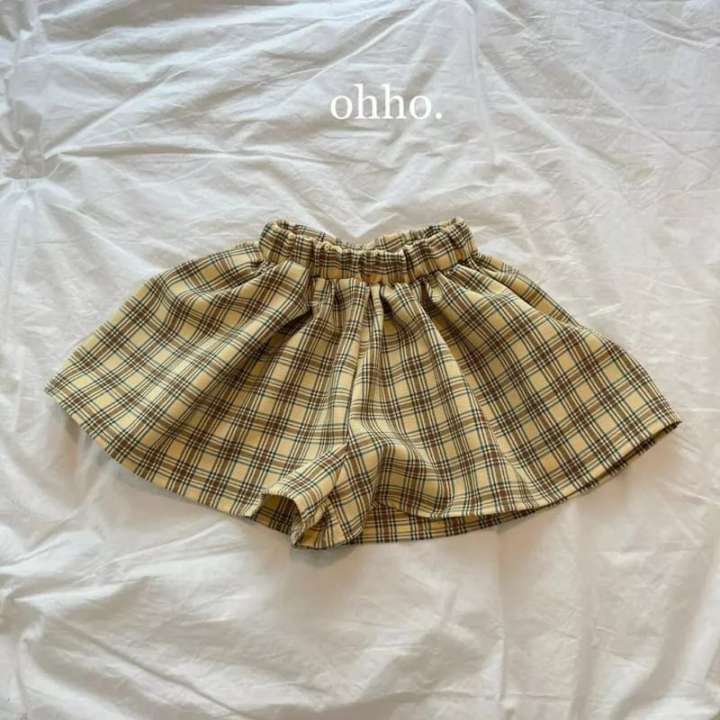 Ohho - Korean Children Fashion - #childofig - Butter Check Skirt Pants - 2