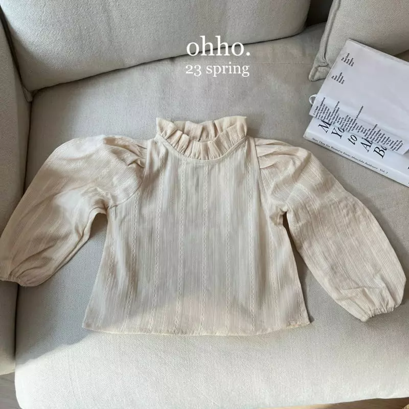 Ohho - Korean Children Fashion - #kidsshorts - Eyelet Frill Blouse