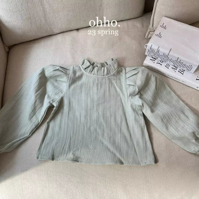 Ohho - Korean Children Fashion - #kidsstore - Eyelet Frill Blouse - 2