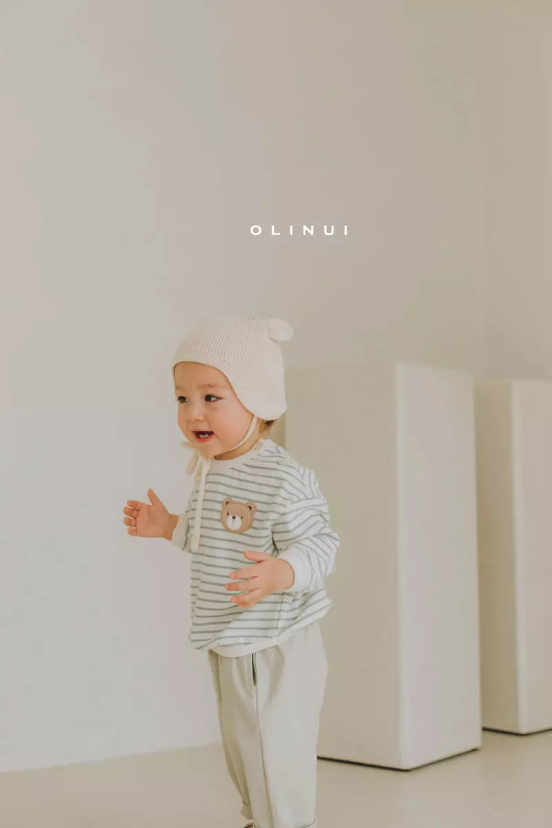 Olinui - Korean Children Fashion - #childrensboutique - Magic Bear Stripes Tee - 8