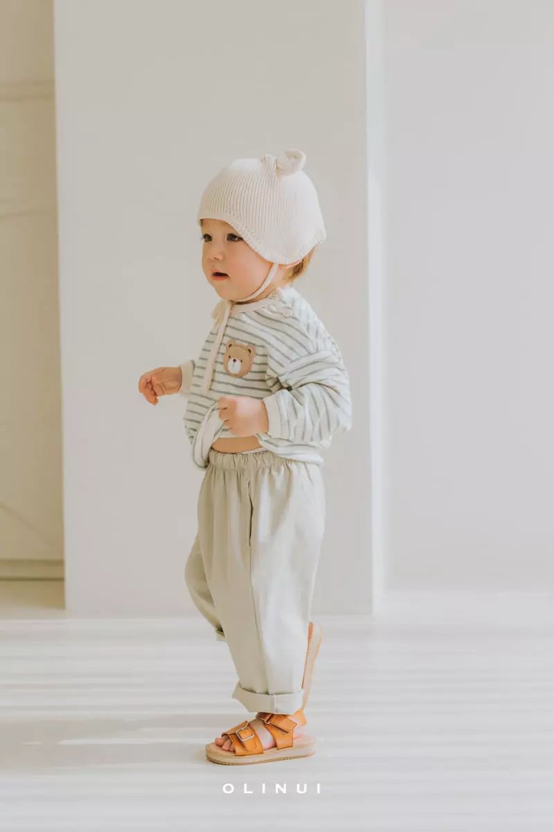 Olinui - Korean Children Fashion - #toddlerclothing - Magic Bear Stripes Tee - 5
