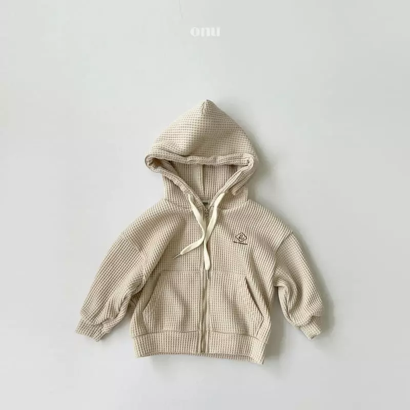 Onu - Korean Children Fashion - #childrensboutique - Waffle Hoody Zip-up - 12