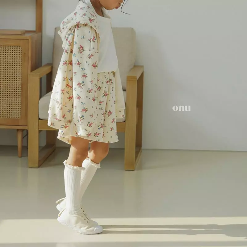 Onu - Korean Children Fashion - #designkidswear - Flower Zip-up - 2