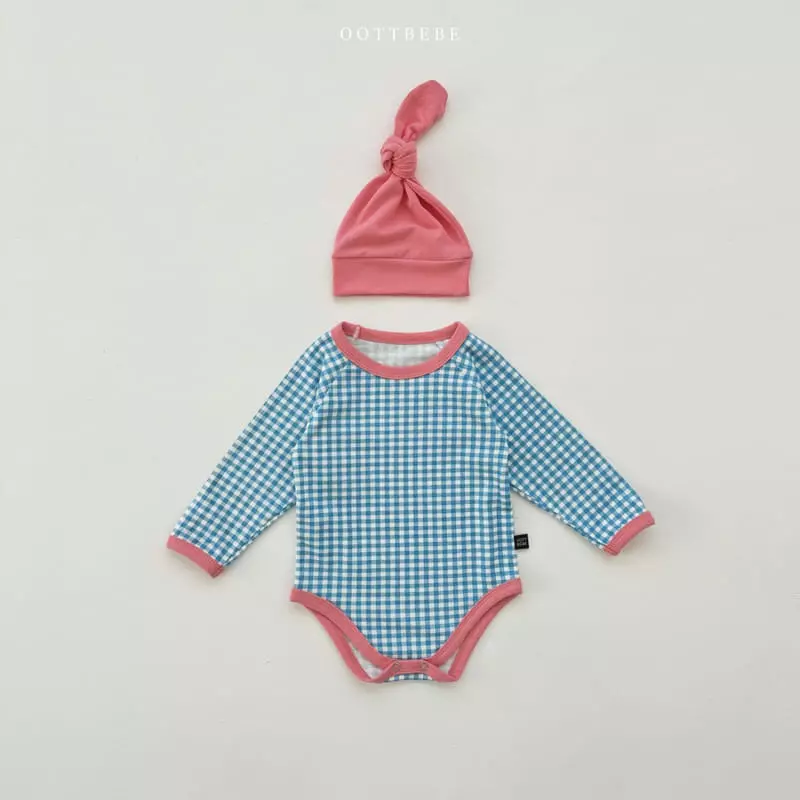 Oott Bebe - Korean Baby Fashion - #babyboutique - Check Bodysuit - 2