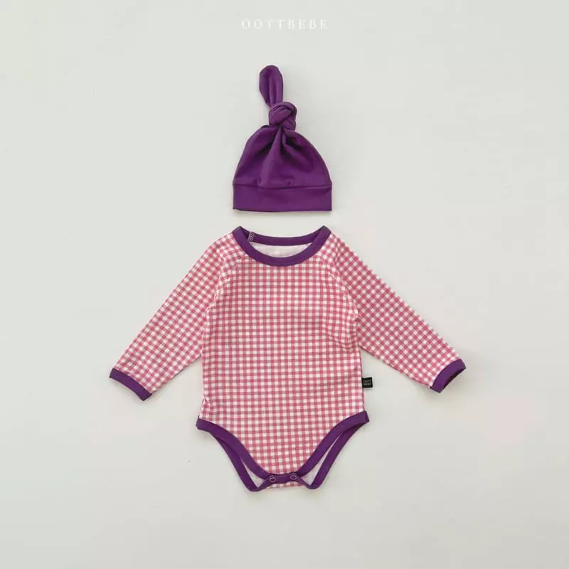 Oott Bebe - Korean Baby Fashion - #babyboutique - Check Bodysuit - 3