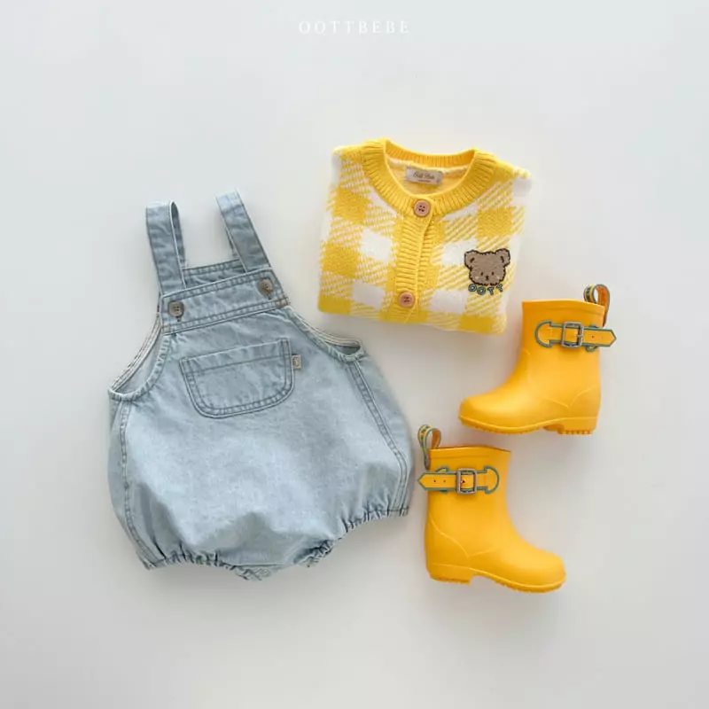 Oott Bebe - Korean Baby Fashion - #babyboutique - Rora Denim Dungarees Bodysuit - 11