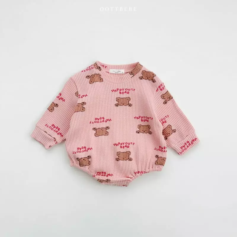 Oott Bebe - Korean Baby Fashion - #babyboutique - Happy Waffle Bodysuit - 4