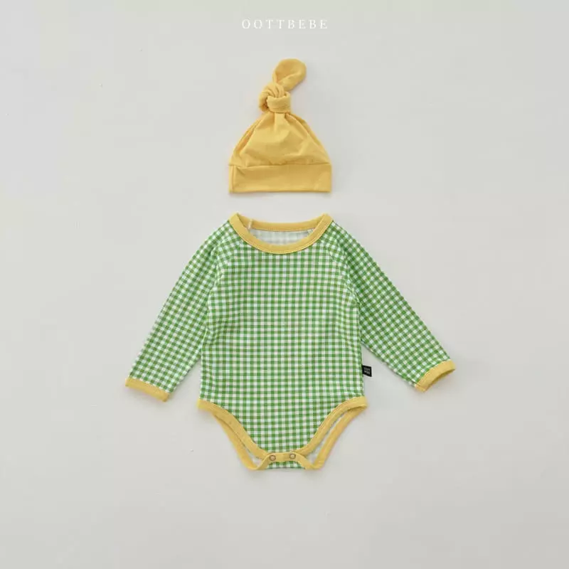 Oott Bebe - Korean Baby Fashion - #babyclothing - Check Bodysuit - 5