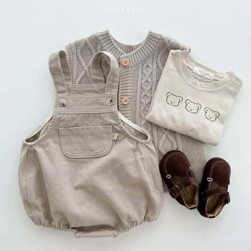 Oott Bebe - Korean Baby Fashion - #babyclothing - Rora Dungarees Bodysuit - 12
