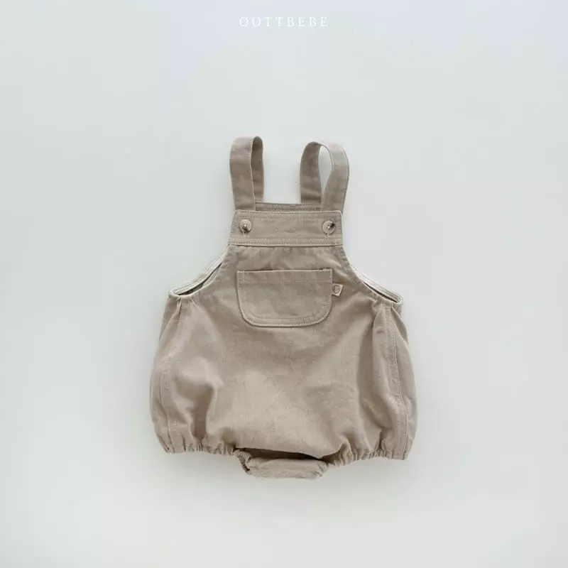 Oott Bebe - Korean Baby Fashion - #babylifestyle - Rora Denim Dungarees Bodysuit - 2