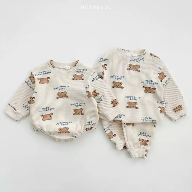 Oott Bebe - Korean Baby Fashion - #babyootd - Happy Waffle Bodysuit - 11
