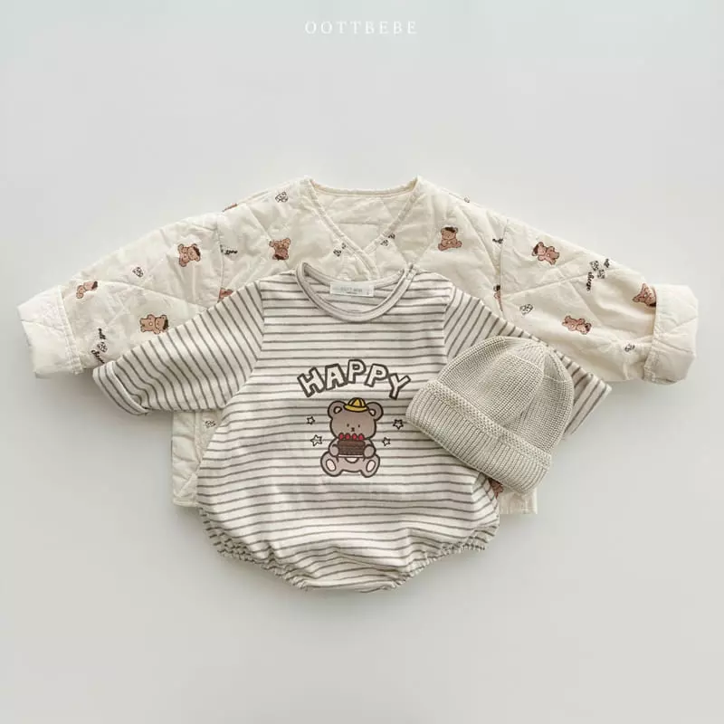Oott Bebe - Korean Baby Fashion - #babyootd - Dessert Piping Bodysuit - 6