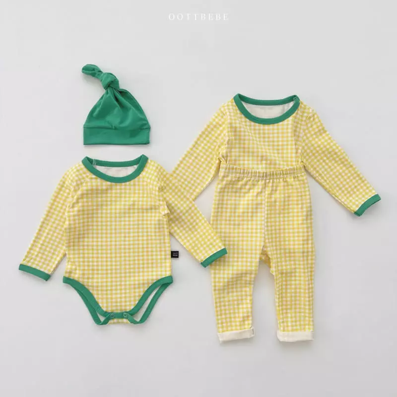 Oott Bebe - Korean Baby Fashion - #babyoutfit - Check Bodysuit - 12