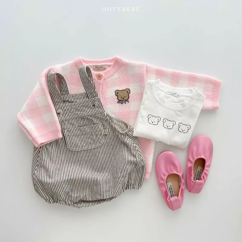 Oott Bebe - Korean Baby Fashion - #babyoutfit - Rora Denim Dungarees Bodysuit - 5