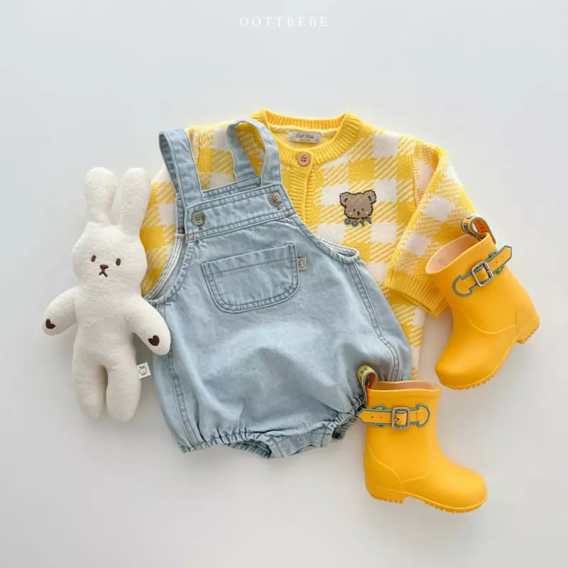 Oott Bebe - Korean Baby Fashion - #babyootd - Rora Dungarees Bodysuit - 4