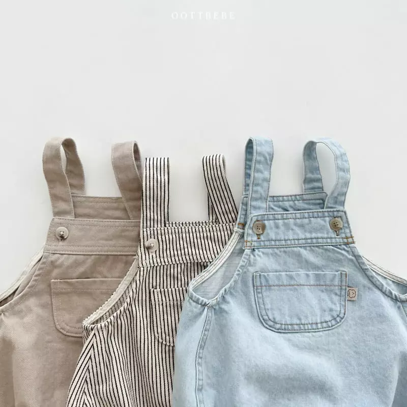 Oott Bebe - Korean Baby Fashion - #babywear - Rora Denim Dungarees Bodysuit - 7