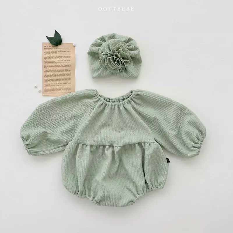 Oott Bebe - Korean Baby Fashion - #onlinebabyboutique - Pop Corn Shirring Bodysuit - 4
