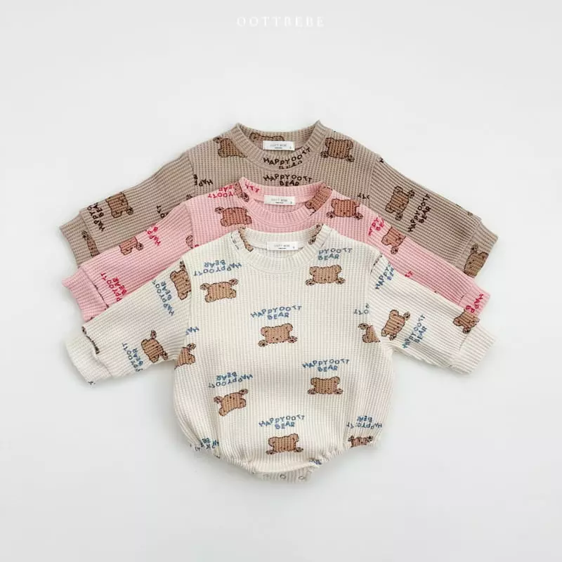 Oott Bebe - Korean Baby Fashion - #onlinebabyshop - Happy Waffle Bodysuit