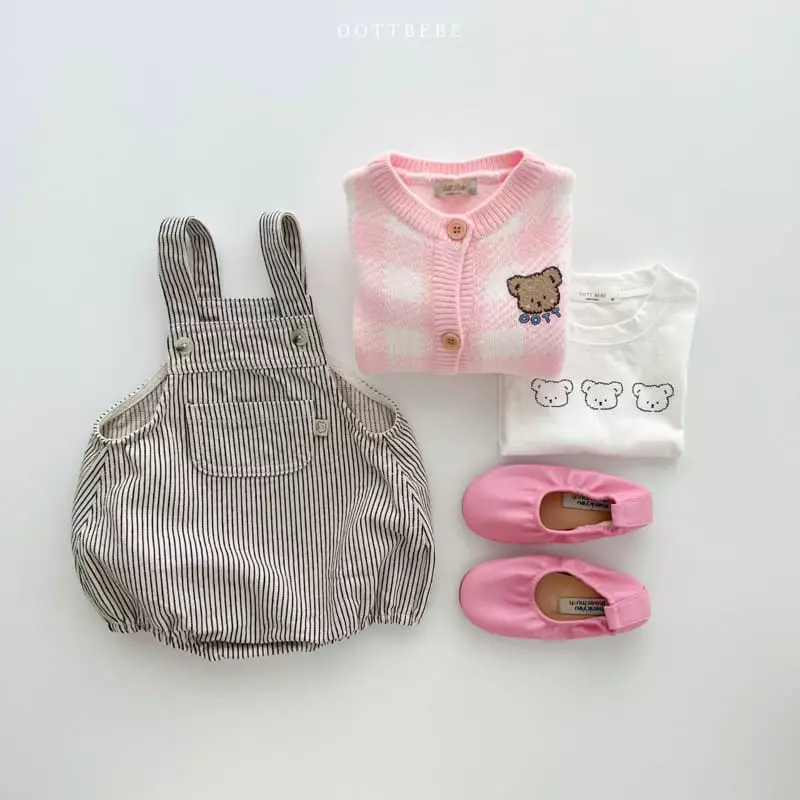 Oott Bebe - Korean Baby Fashion - #smilingbaby - Rora Denim Dungarees Bodysuit - 10