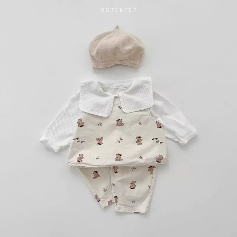 Oott Bebe - Korean Children Fashion - #childofig - Bonjour Collar Blouse - 3