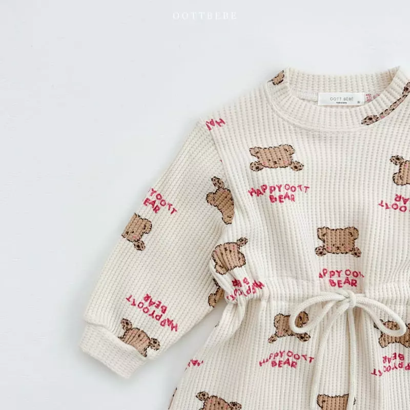 Oott Bebe - Korean Children Fashion - #childofig - Happy Waffle One-piece - 4