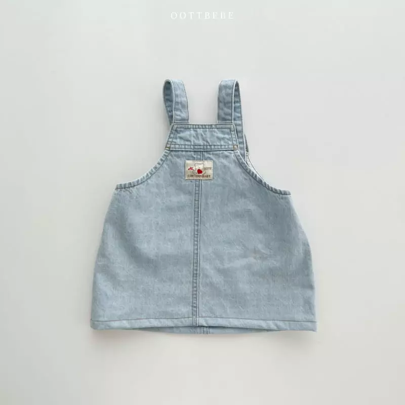 Oott Bebe - Korean Children Fashion - #fashionkids - Rora Denim One-piece - 12