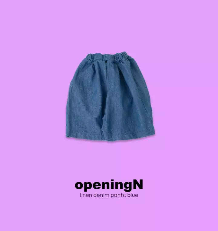 Opening & - Korean Children Fashion - #kidsshorts - Linen jeans wide Pants - 2