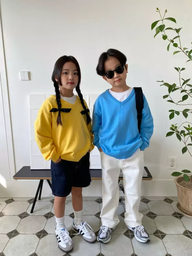 Our - Korean Children Fashion - #discoveringself - Kerry V Neck Knit Tee - 10