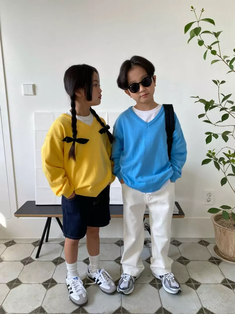 Our - Korean Children Fashion - #fashionkids - Kerry V Neck Knit Tee - 11